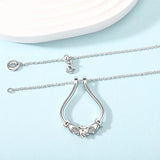 925 Silver Sunflower CZ Ring Holder Necklace Adjustable Choker Chain