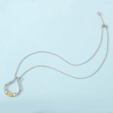 925 Silver Sunflower CZ Ring Holder Necklace Adjustable Choker Chain