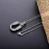 925 Silver Horseshoes Pendant Necklace CZ U Letter Necklace