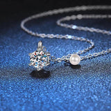 Iced Moissanite Pearl Necklace 925 Silver Pendant