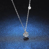 Iced Moissanite Pearl Necklace 925 Silver Pendant