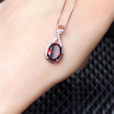 Natural Garnet Gemstone Pendant Necklace