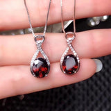 Natural Garnet Gemstone Pendant Necklace