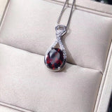 Natural Garnet Gemstone Pendant Necklace