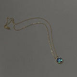 925 Silver Abalone Shell Pendant Necklace Colorful Small Necklace