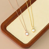 925 Silver Heart Opal CZ Women Necklace