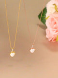 925 Silver Heart Opal CZ Women Necklace