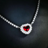 High Carbon Diamond Heart Necklace