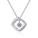 925 Silver 0.3ct Moissanite Necklace Geometric Style