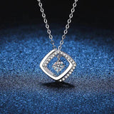 925 Silver 0.3ct Moissanite Necklace Geometric Style