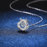925 Sterling Silver 0.3ct Moissanite Rose Necklace for Women