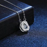 925 Sterling Silver 0.3ct Moissanite Rose Necklace for Women