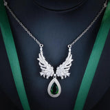 Emerald Necklace with High Carbon Diamond - Women's Jewelry Gift