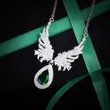 Emerald Necklace with High Carbon Diamond - Women's Jewelry Gift