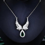 Emerald Necklace with High Carbon Diamond - Women's Jewelry Gift