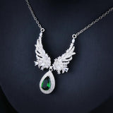Emerald Necklace with High Carbon Diamond - Women's Jewelry Gift