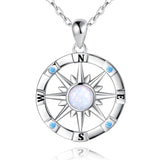 925 Silver Opal Nautical Dream Compass Pendant Necklace
