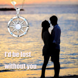925 Silver Opal Nautical Dream Compass Pendant Necklace