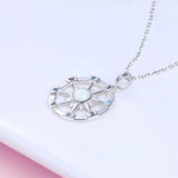 925 Silver Opal Nautical Dream Compass Pendant Necklace