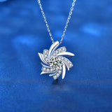 Sterling Silver Moissanite Windmill Necklace 0.5ct D VVS1
