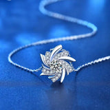 Sterling Silver Moissanite Windmill Necklace 0.5ct D VVS1