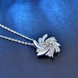 Sterling Silver Moissanite Windmill Necklace 0.5ct D VVS1