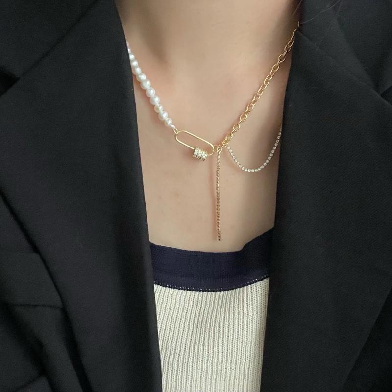 SHANICE S925 Sterling silver Necklaces Artistic Pearl Pendant Chain