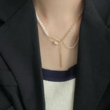 SHANICE S925 Sterling silver Necklaces Artistic Pearl Pendant Chain
