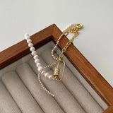 SHANICE S925 Sterling silver Necklaces Artistic Pearl Pendant Chain