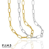 F.I.N.S 925 Silver Necklace Link Chain Stackable Sterling Silver Choker
