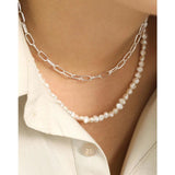 F.I.N.S 925 Silver Necklace Link Chain Stackable Sterling Silver Choker