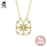 Mother of Pearl Heart Pendant Necklace Clover Necklace