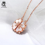 Mother of Pearl Heart Pendant Necklace Clover Necklace