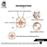 Mother of Pearl Heart Pendant Necklace Clover Necklace