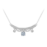 925 Silver 0.5ct D Moissanite Necklace with Bell Plated Pass Diamond Tester