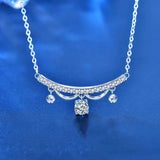 925 Silver 0.5ct D Moissanite Necklace with Bell Plated Pass Diamond Tester