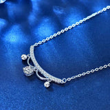 925 Silver 0.5ct D Moissanite Necklace with Bell Plated Pass Diamond Tester