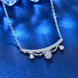 925 Silver 0.5ct D Moissanite Necklace with Bell Plated Pass Diamond Tester