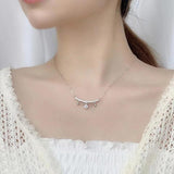 925 Silver 0.5ct D Moissanite Necklace with Bell Plated Pass Diamond Tester