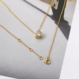 S925 Silver Rose CZ Necklace for Women Wedding Jewelry