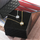 S925 Silver Rose CZ Necklace for Women Wedding Jewelry