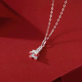 925 Silver Moissanite Tower Necklace for Women Diamond Test Charm Necklace