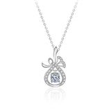 925 Silver 0.5ct Moissanite Necklace D VVS1 Plated Geometric Necklaces