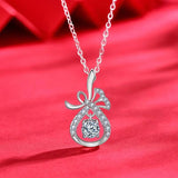 925 Silver 0.5ct Moissanite Necklace D VVS1 Plated Geometric Necklaces