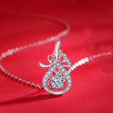 925 Silver 0.5ct Moissanite Necklace D VVS1 Plated Geometric Necklaces