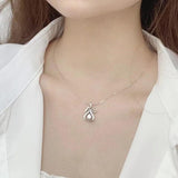 925 Silver 0.5ct Moissanite Necklace D VVS1 Plated Geometric Necklaces