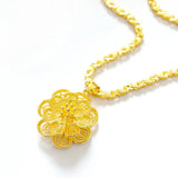 14K Flower Pendant Necklace for Wedding Engagement Jewelry
