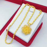14K Flower Pendant Necklace for Wedding Engagement Jewelry