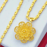 14K Flower Pendant Necklace for Wedding Engagement Jewelry