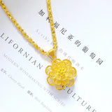 14K Flower Pendant Necklace for Wedding Engagement Jewelry